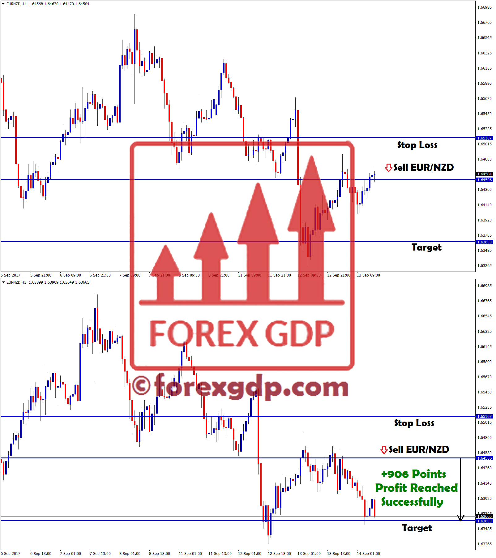 906 points in eurnzd sell trading signal at higher high