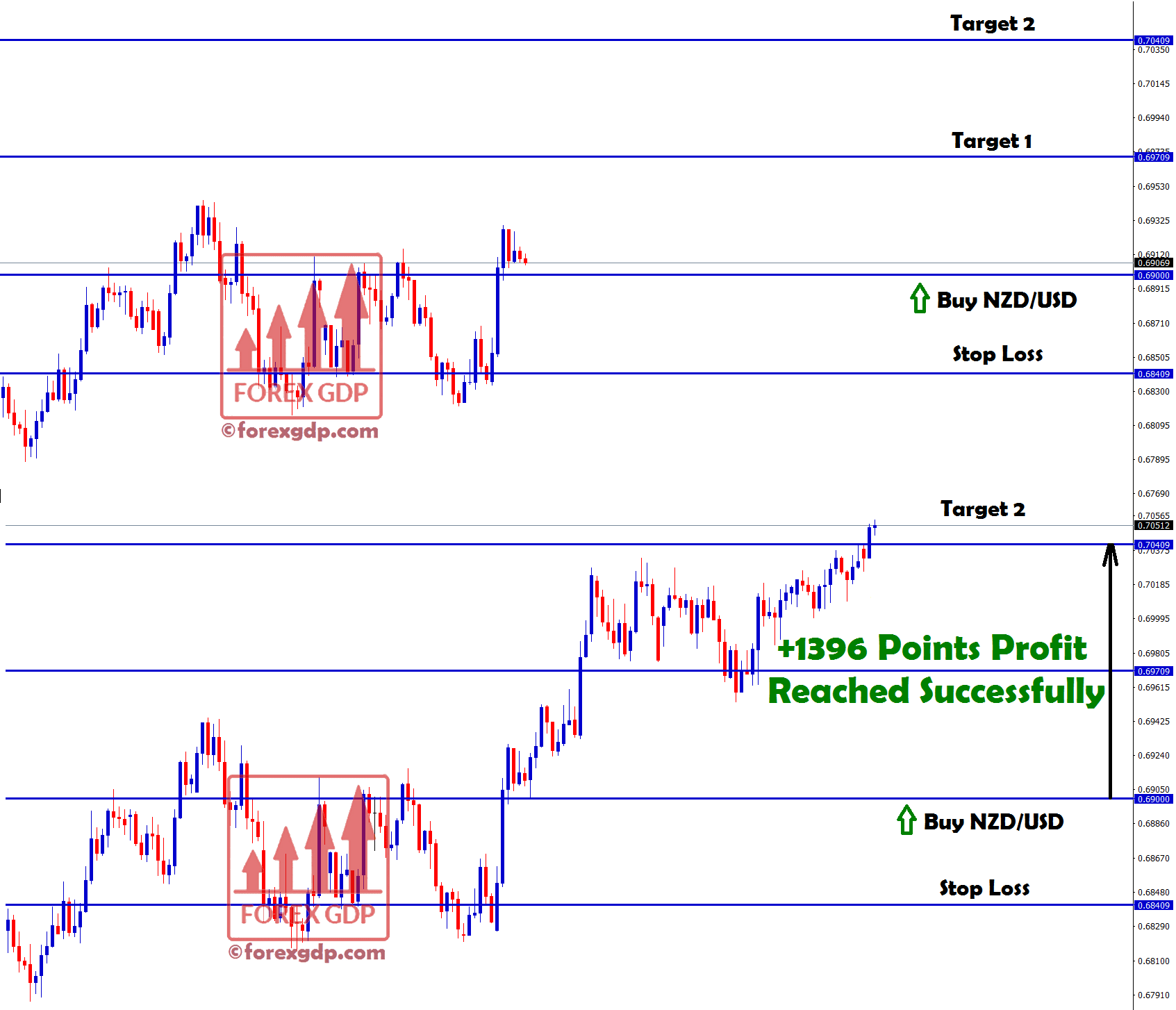 +1396 points profit made in nzd usd