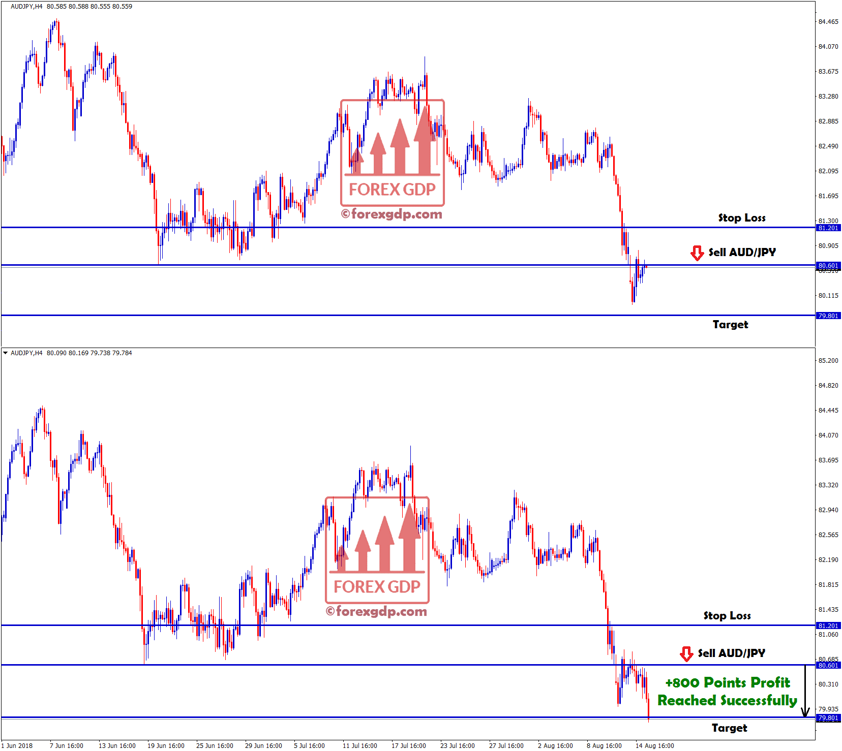 +800 points profit made in aud jpy