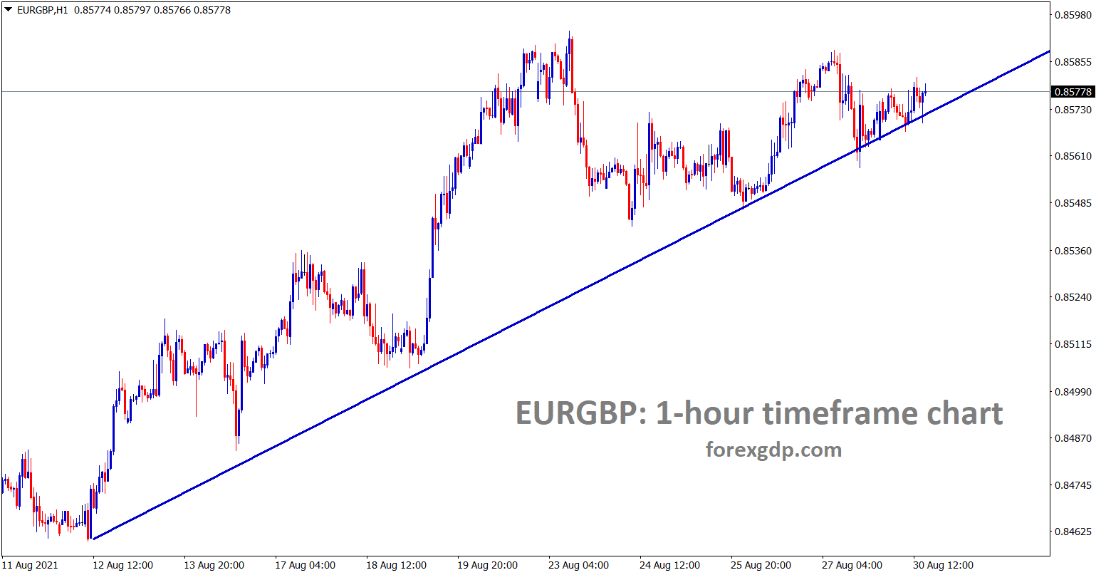 EURGBP is moving in an uptrend line forming continuous lows