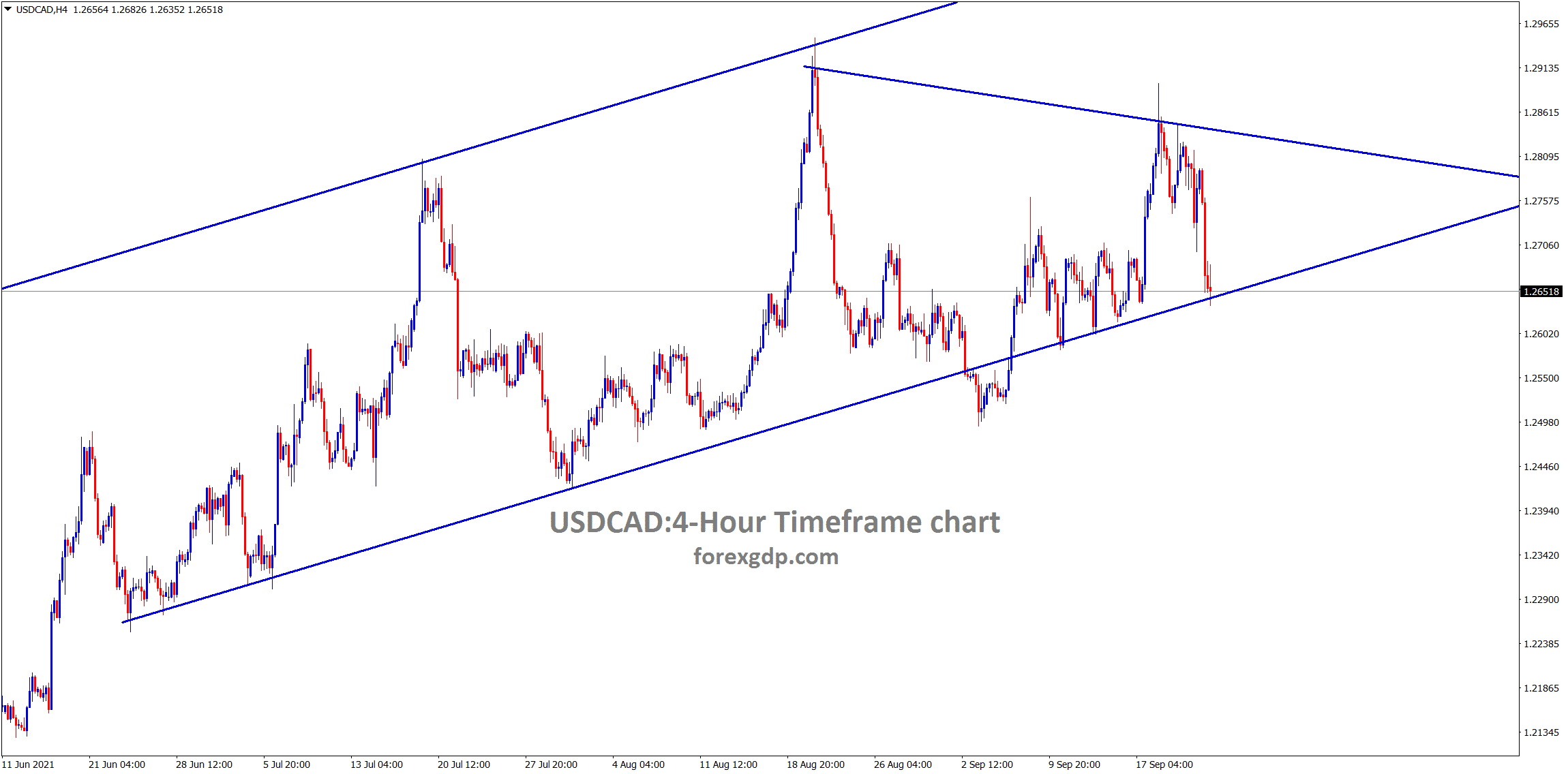 USDCAD hits the higher low area of the uptrend line wait for reversal or consolidation