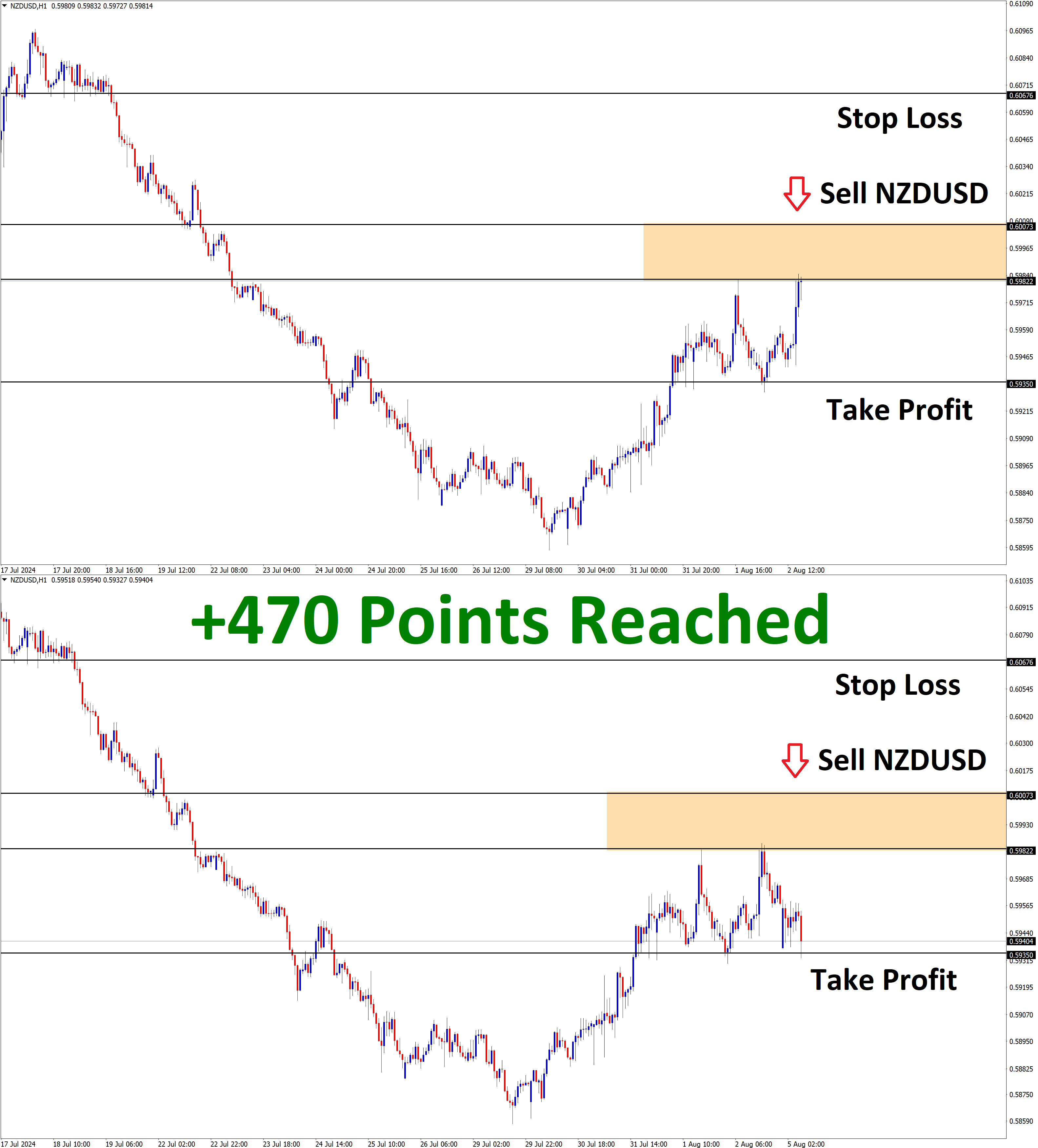 NZDUSD Aug'02 T1 Aug'05 +470 Points