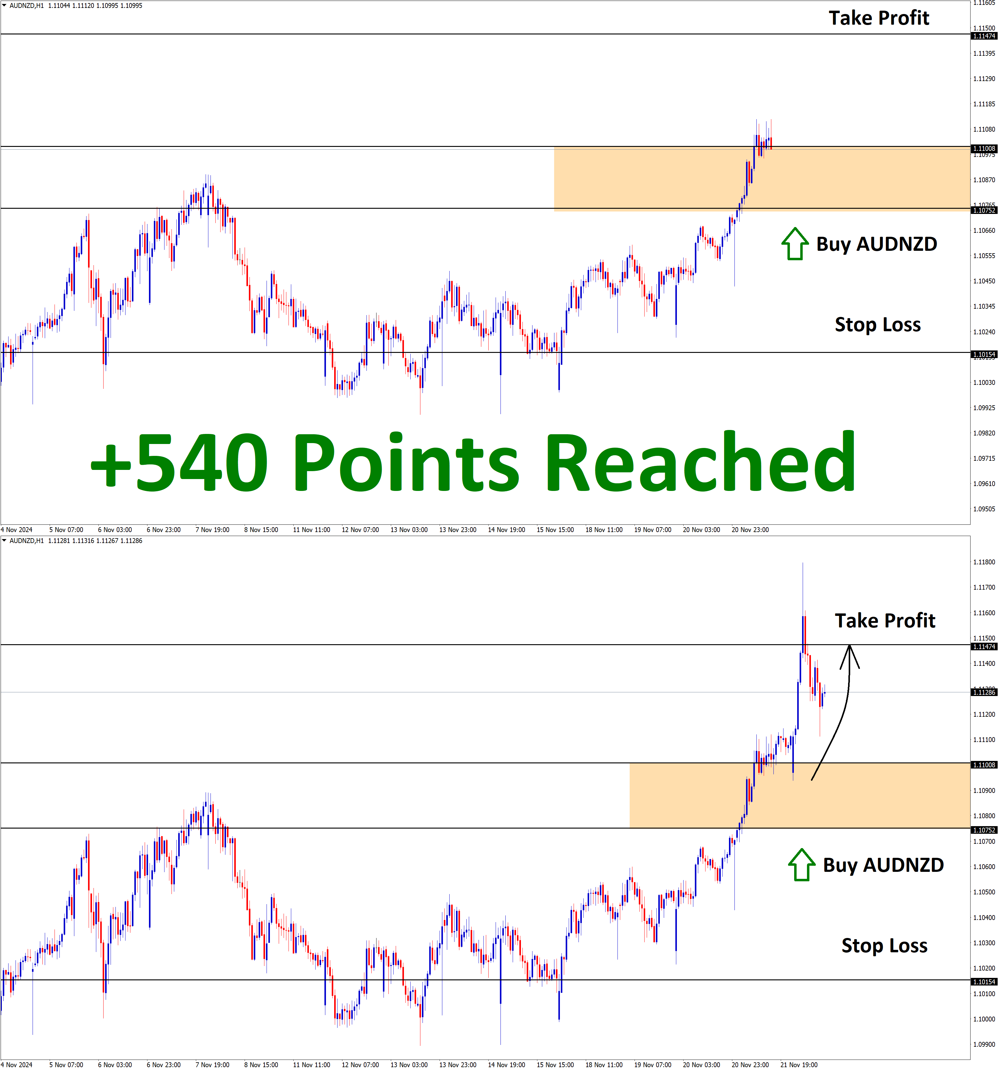 AUDNZD Nov'21 T1 Nov'22 +540 Points