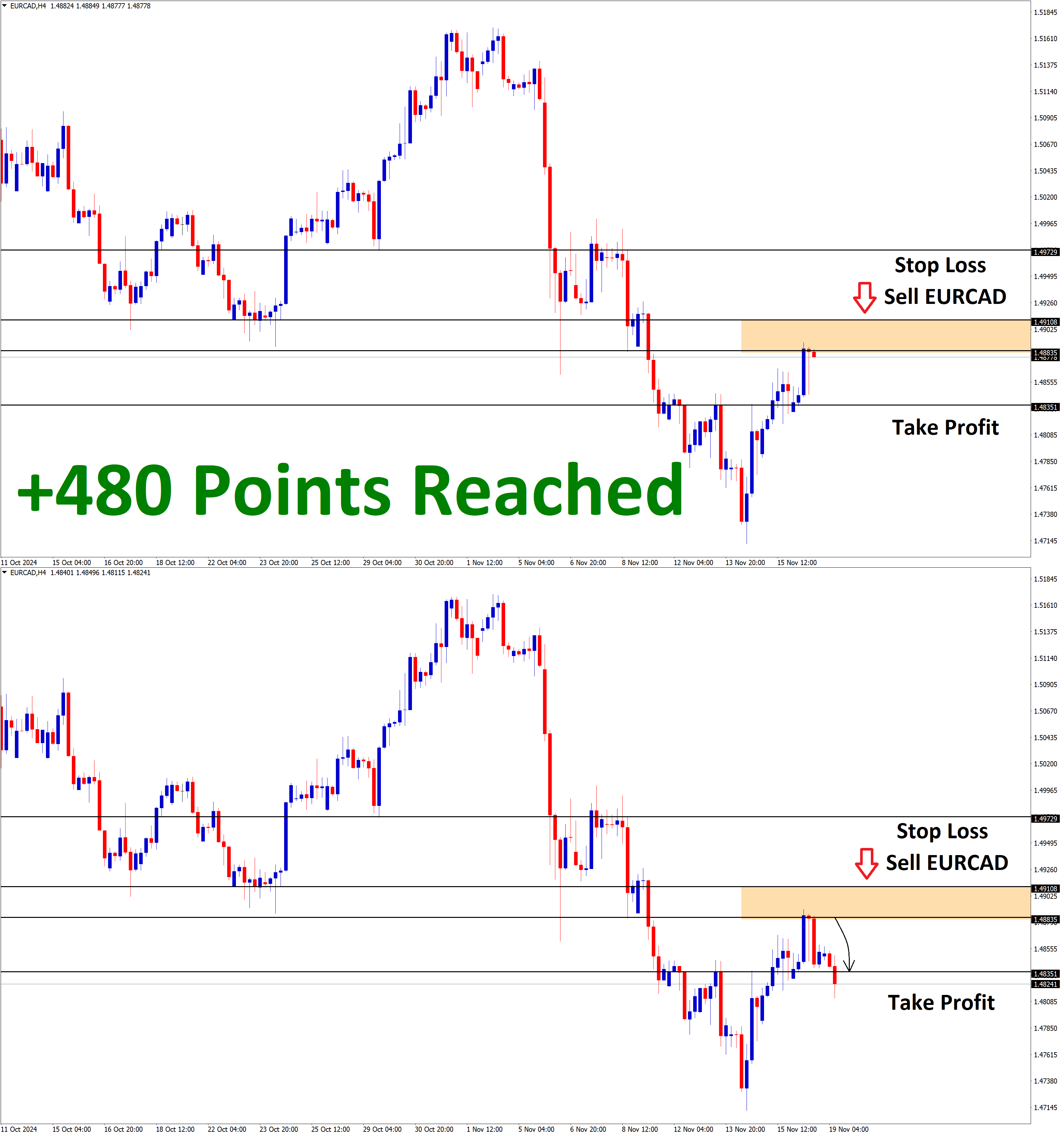 EURCAD Nov'18 T1 Nov'19 +480 Points