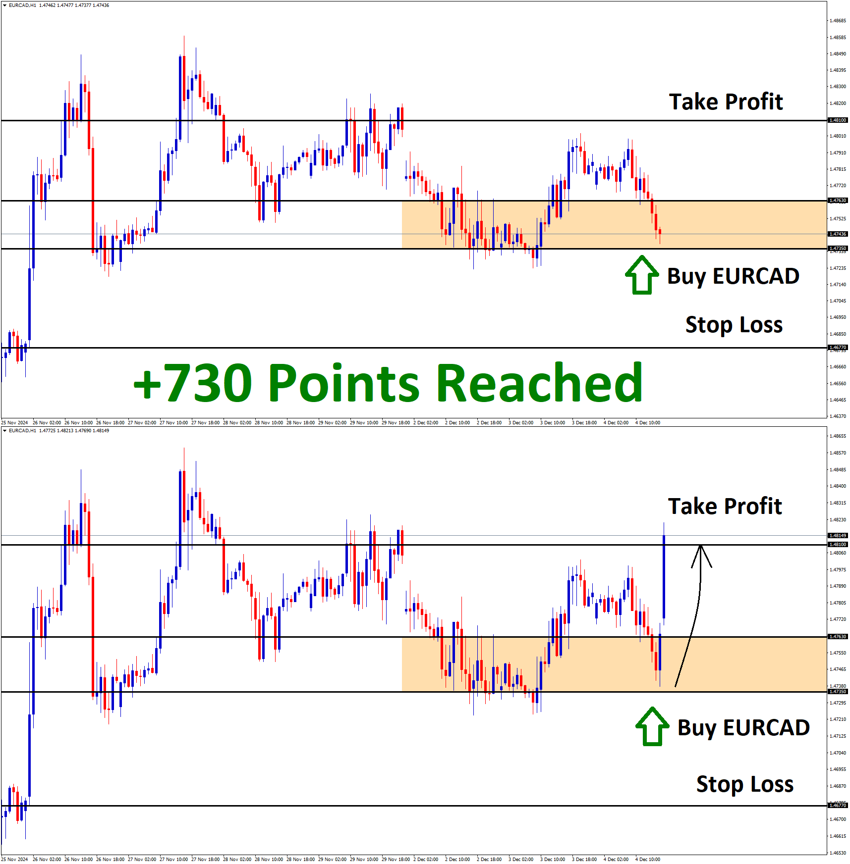 EURCAD Dec'03 T1 Dec'04 +730 Points