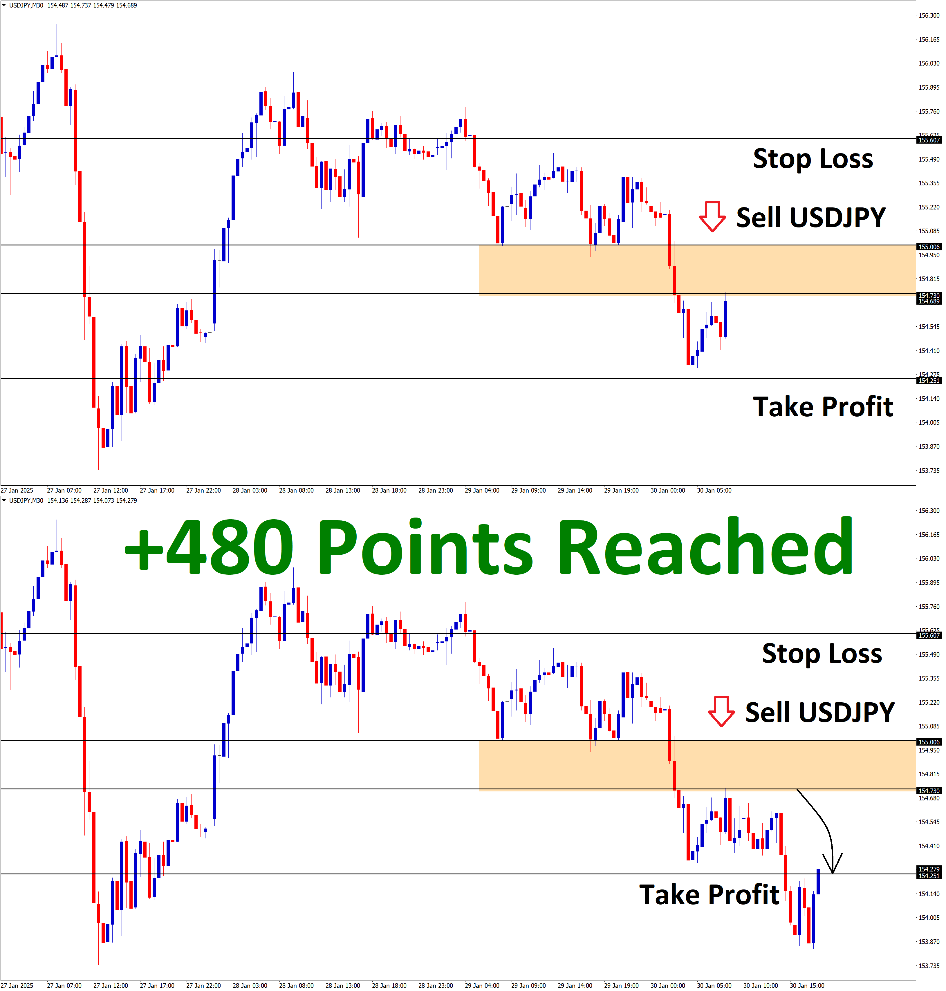 USDJPY Jan'30 T1 Jan'30 +480 Points