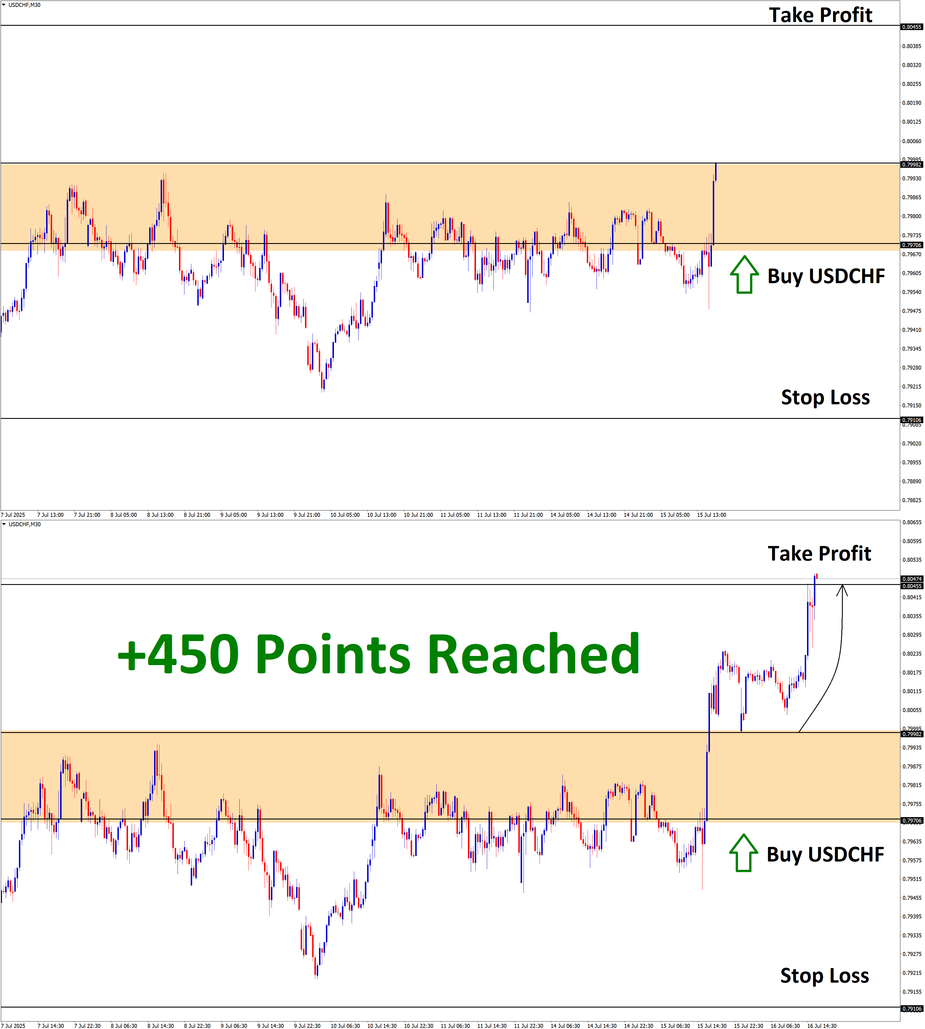 USDCHF July'15 T1 July'16 +450 Points