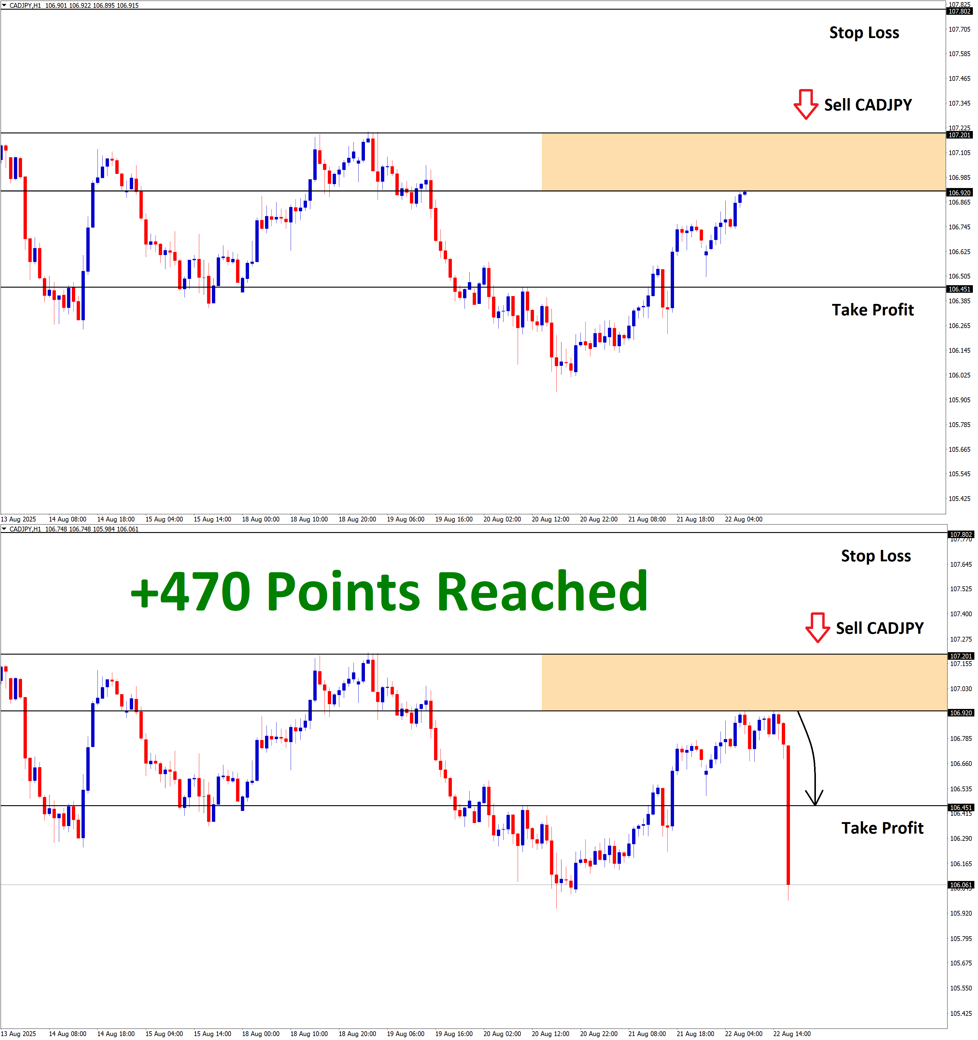 CADJPY Aug'22 T1 Aug'22 +470 Points
