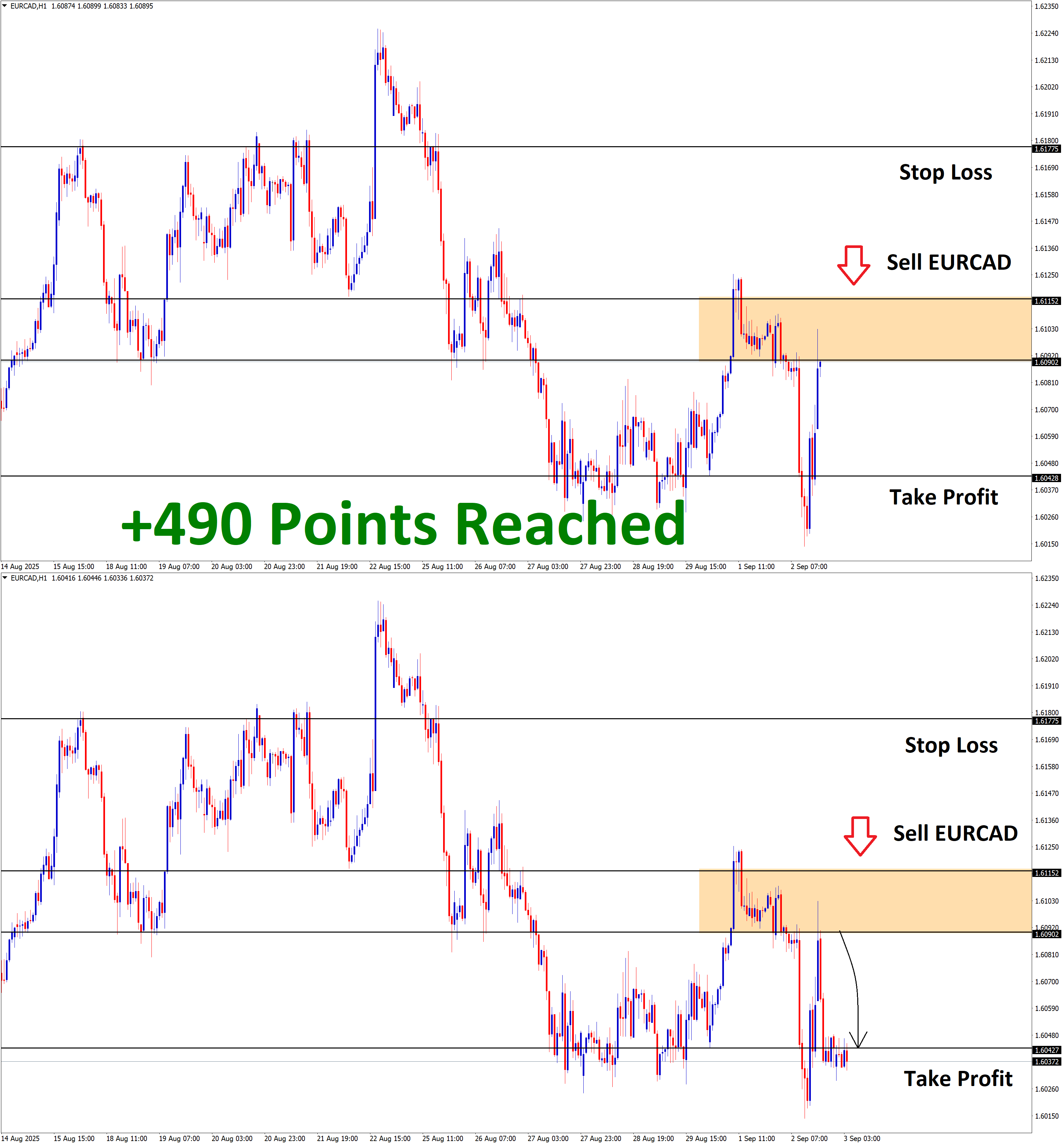 EURCAD Sep'02 T1 Sep'03 +490 Points