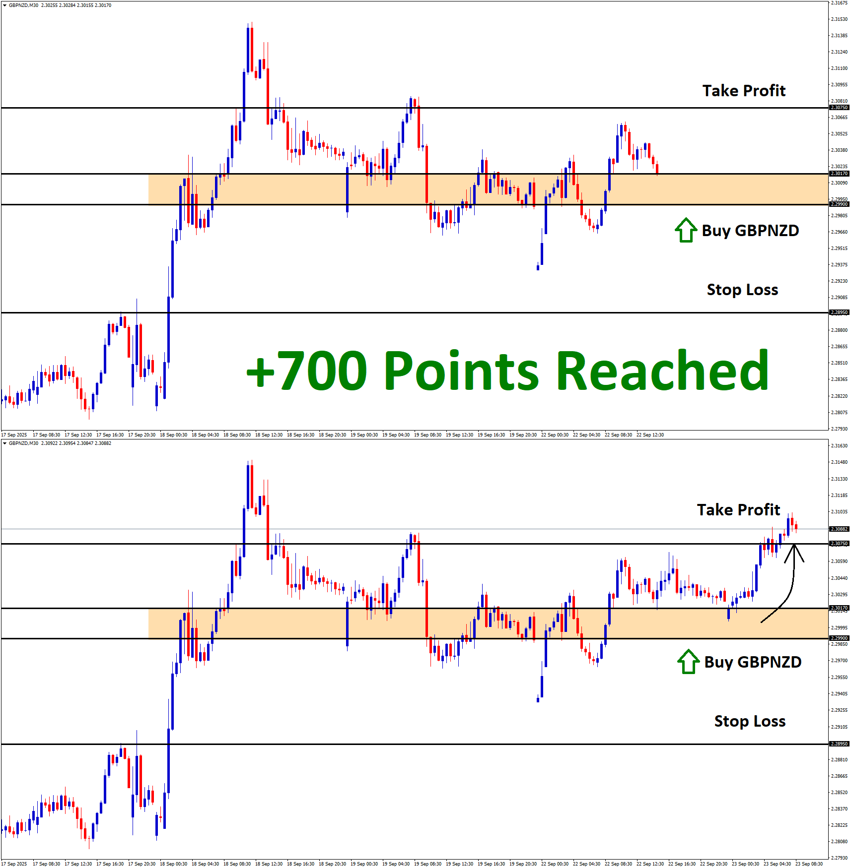 GBPNZD Sep'22 T1 Sep'23 +700 Points
